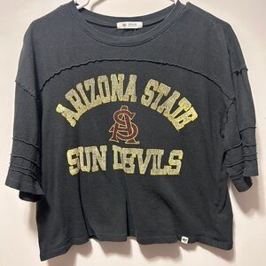 Arizona State Black Crewneck Tee Cropped